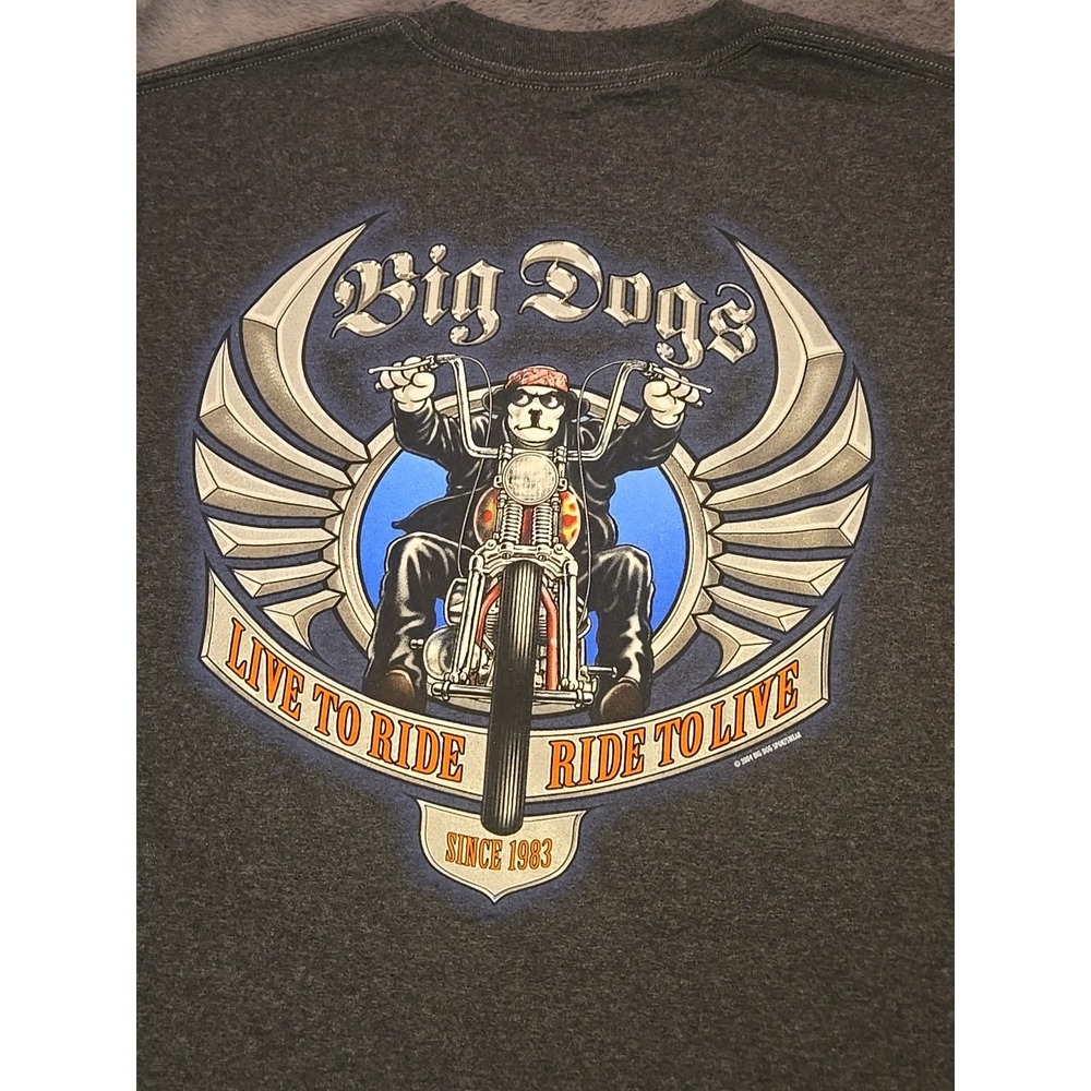 Vintage 2004 Big Dogs T-Shirt Live To Ride Ride To Live Mens 4XL Biker Graphic T